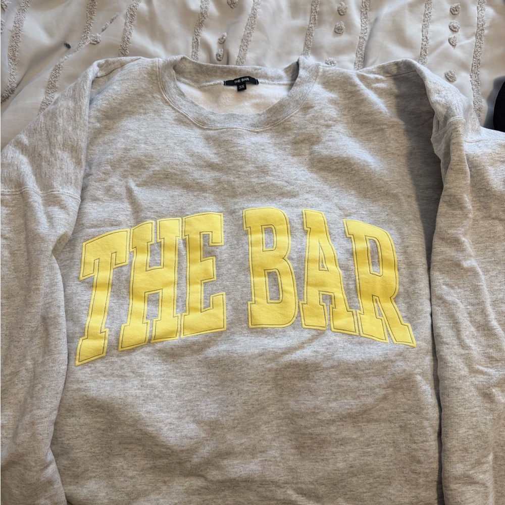 The Bar Gray Sweatshirt with Yellow Accents